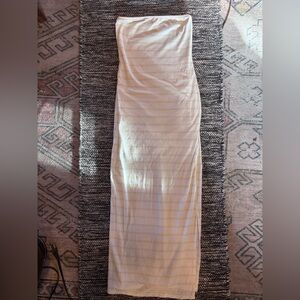 See You Monday Cream Strapless Maxi Dress